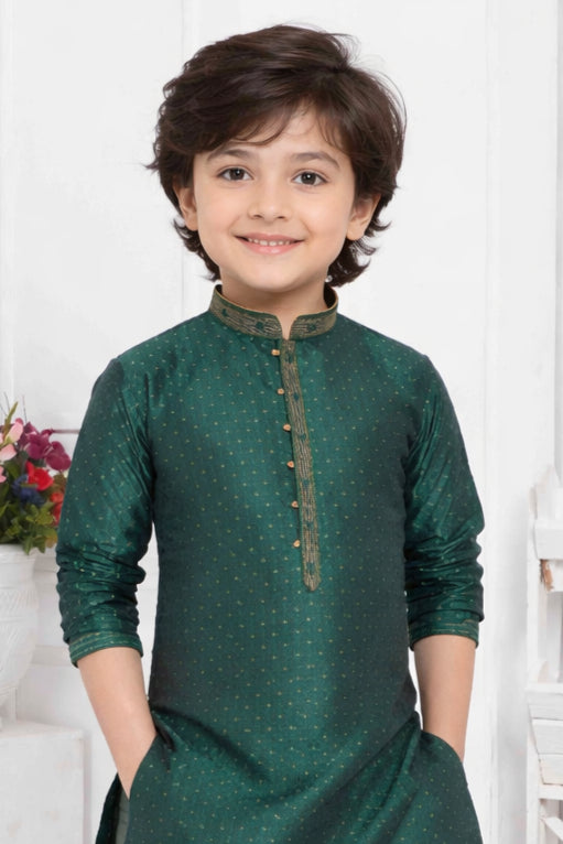 Bottle Green Boys Kurta Pajama Set