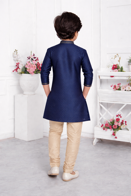 Navy Blue Boys Kurta Pajama Set
