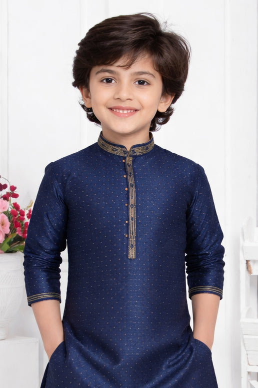 Navy Blue Boys Kurta Pajama Set