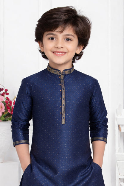 Navy Blue Boys Kurta Pajama Set