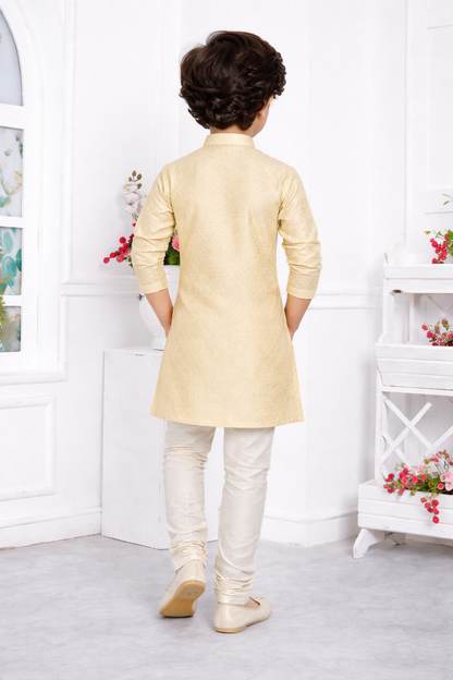 Cream Boys Kurta Pajama Set