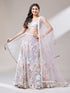 Mauve net lehenga choli with dupatta
