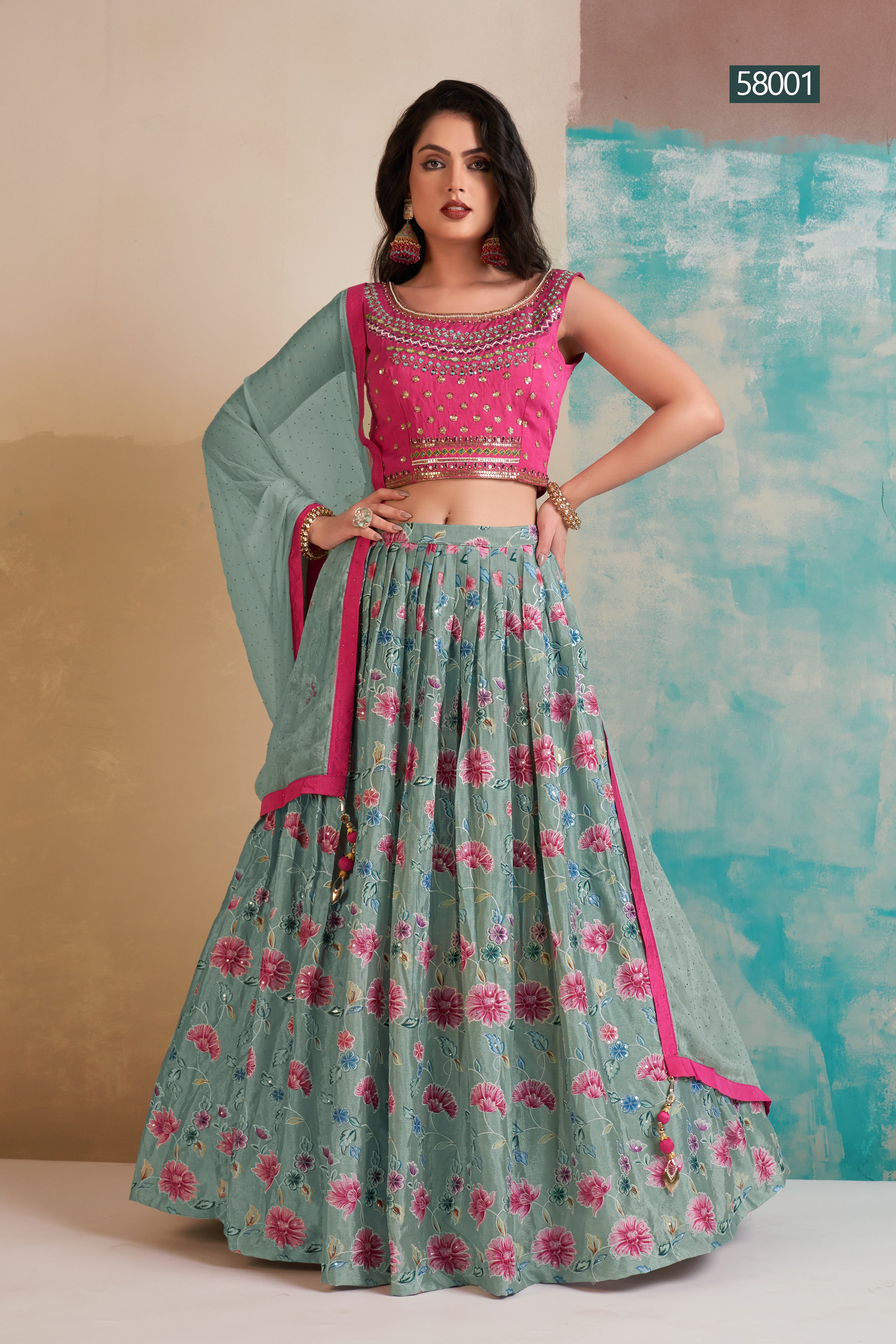Floral Vol 6 Designer Occasion Wear Lehenga D.No 58001 - Anant Tex Exports Private Limited
