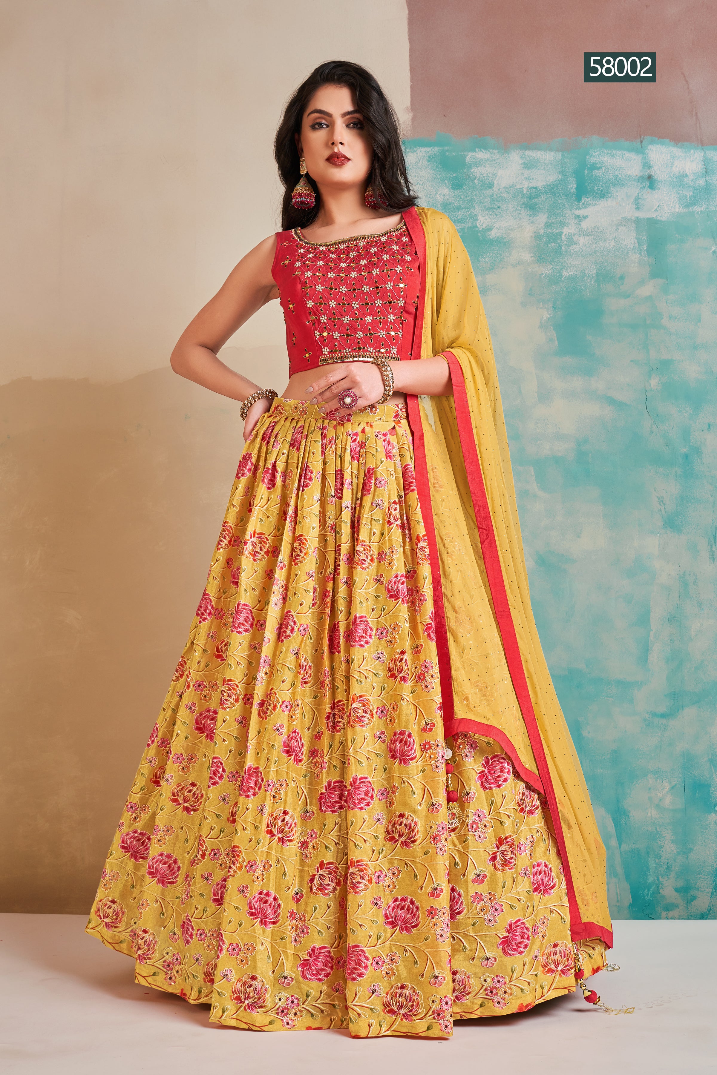 Floral Vol 6 Designer Occasion Wear Lehenga D.No 58002 - Anant Tex Exports Private Limited