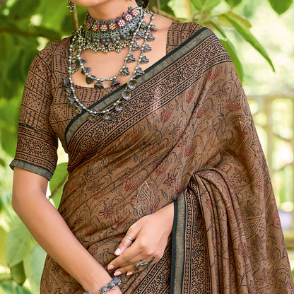 Mulmul Cotton Handblock Print Saree