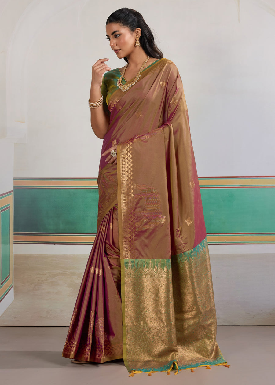Coffee Brown Pure Soft Silk Handloom Saree