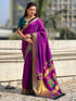 Purple Pure Rakhumai Silk Vitthala Paithani Soft Silk Saree 