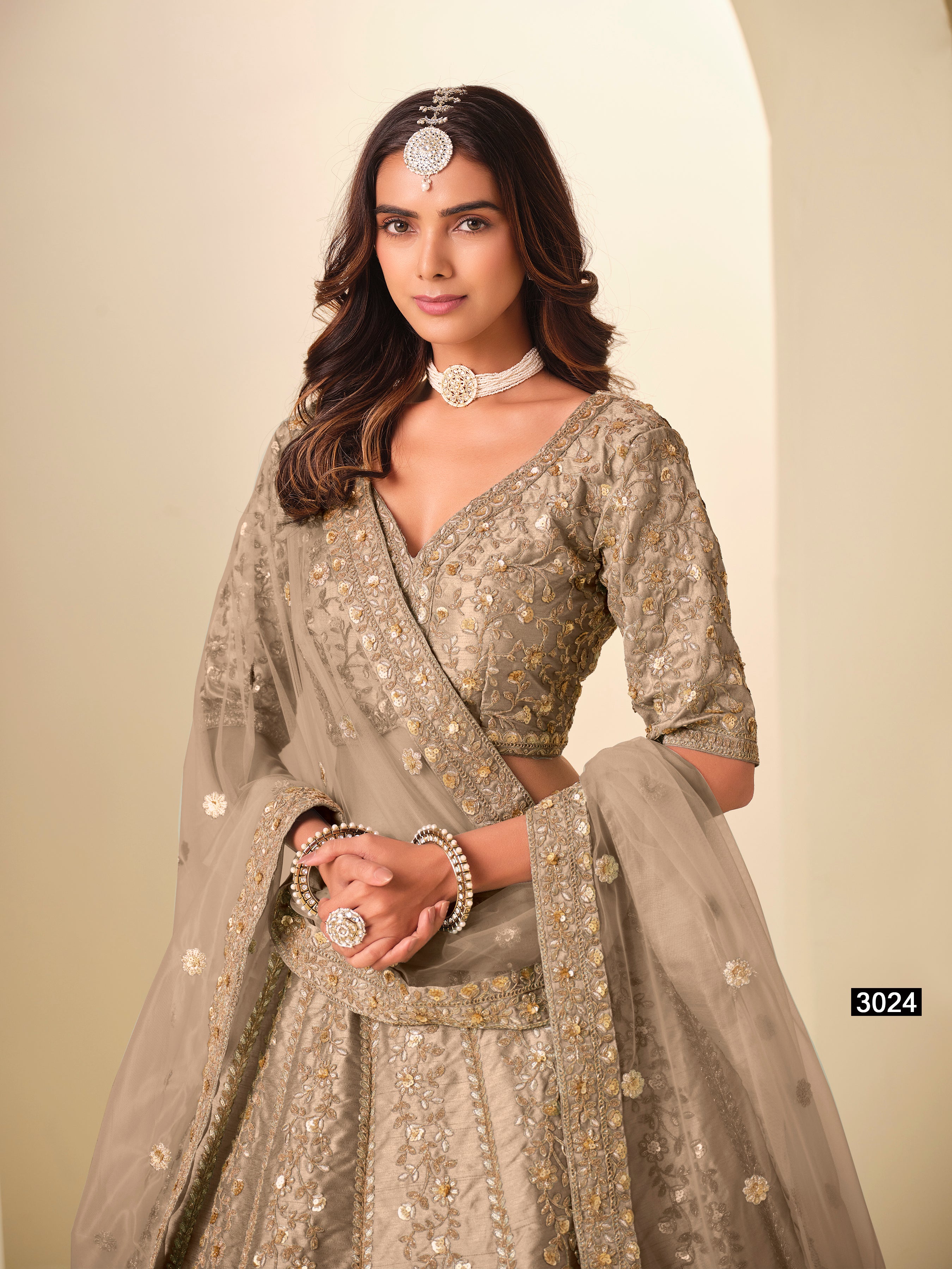 Chiku Pure Soft Art Silk Heavy Embroidery Work Bridal Lehenga 