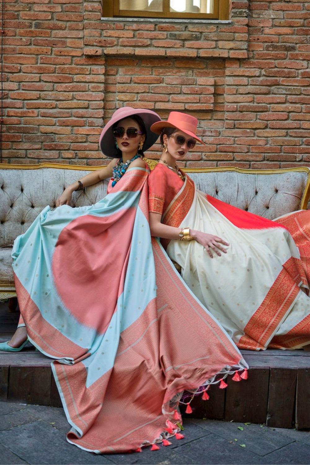 Cream Pure Soft Banarasi Handloom Banarasi Saree ##color## Patola Saree with premium fabric and embroidery