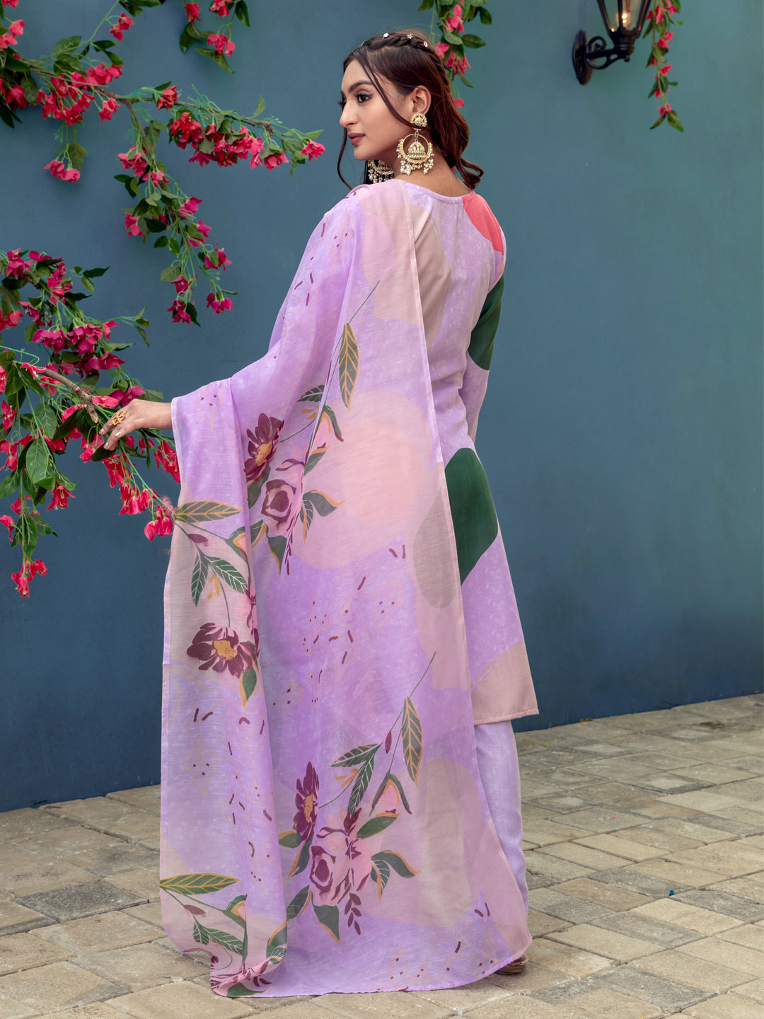 Lavender Pure Soft Rayon Print Salwar Suit 