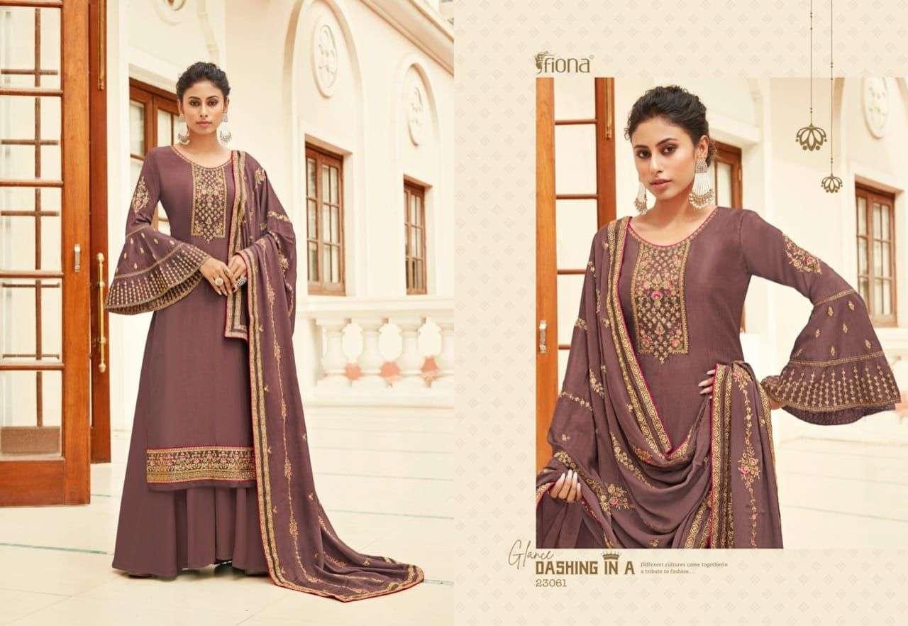 GHAZAL BY FIONA 23061 TO 23067 SERIES CHINON FULL STICHED SALWAR SUITS WHOLESALE 7 PCS