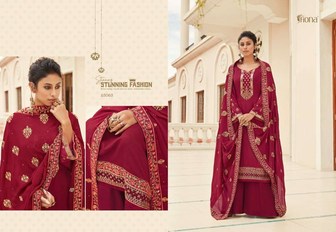 GHAZAL BY FIONA 23061 TO 23067 SERIES CHINON FULL STICHED SALWAR SUITS WHOLESALE 7 PCS