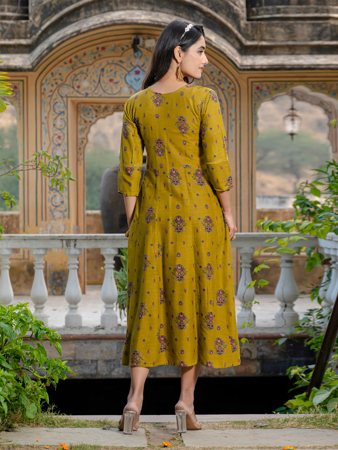 Mehndi Pure Soft Rayon Print With Embroidery Work Kurti 