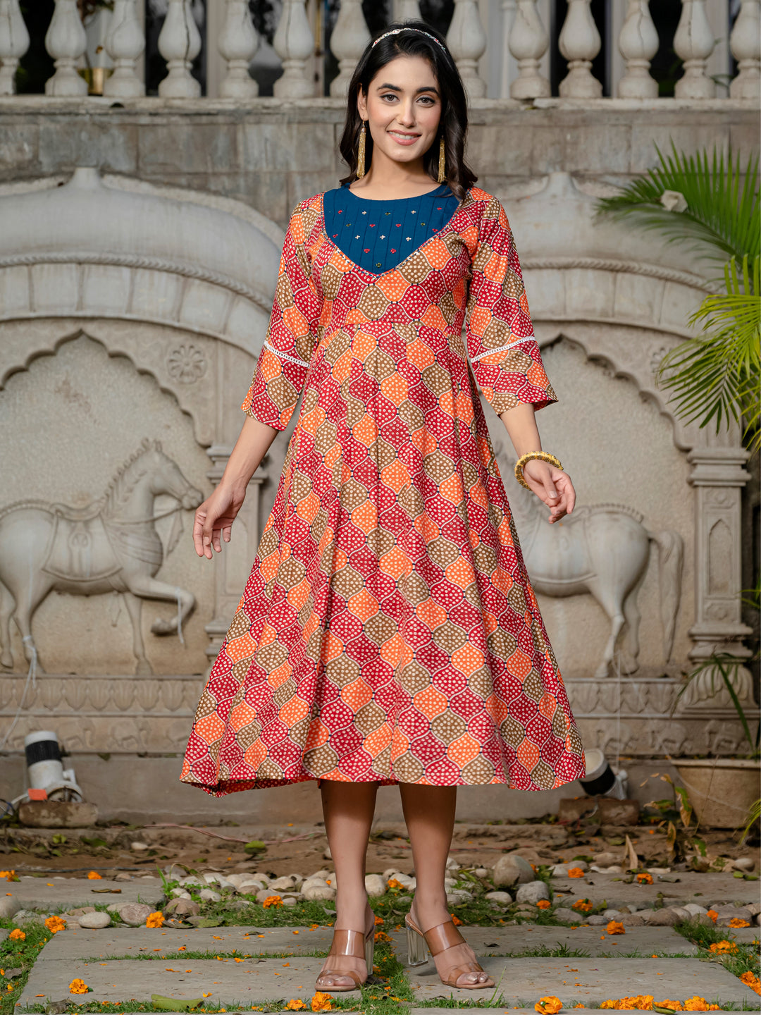 Multi Pure Soft Rayon Print With Embroidery Work Kurti ##color##  with premium fabric and embroidery