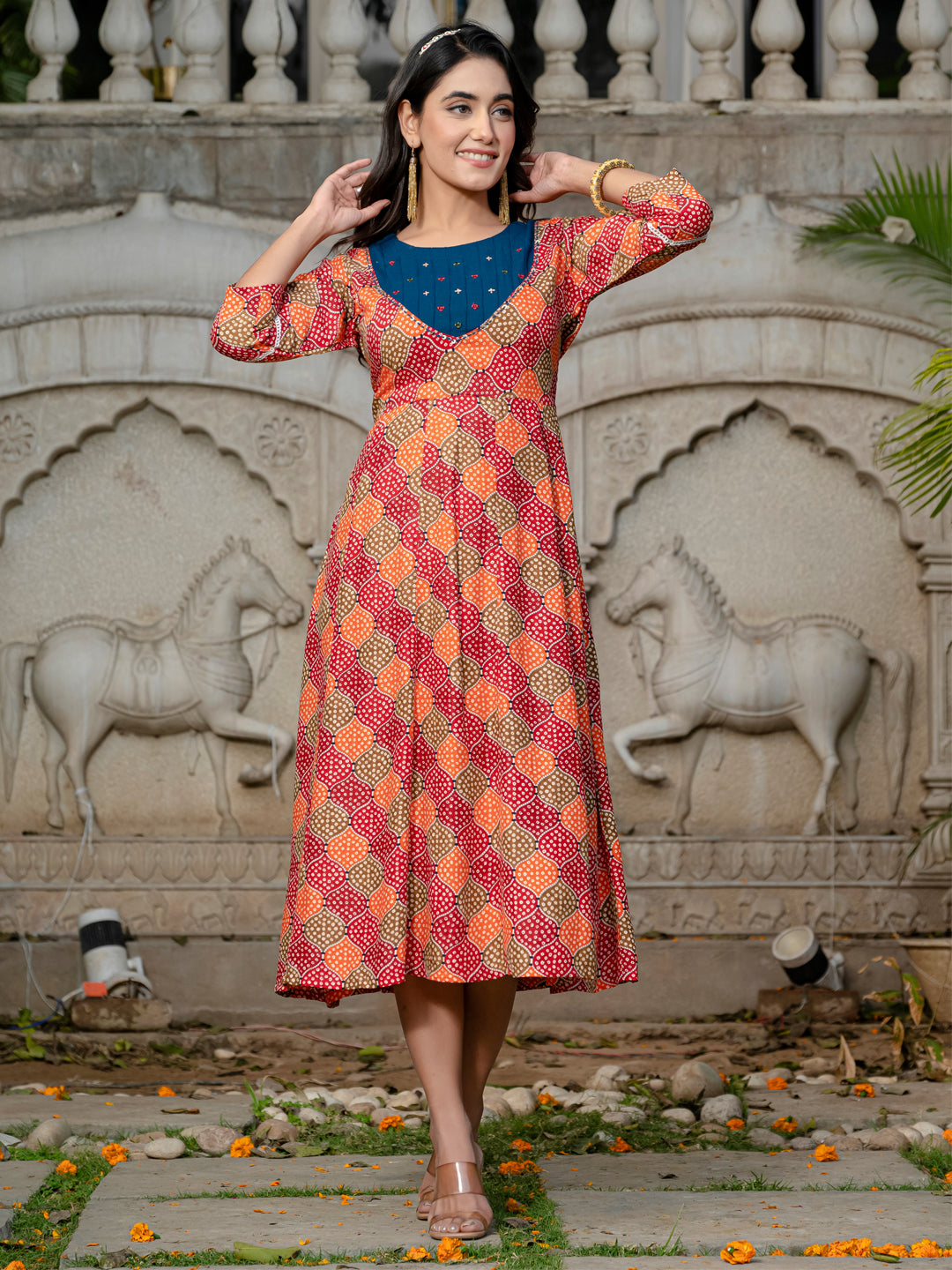 Multi Pure Soft Rayon Print With Embroidery Work Kurti 