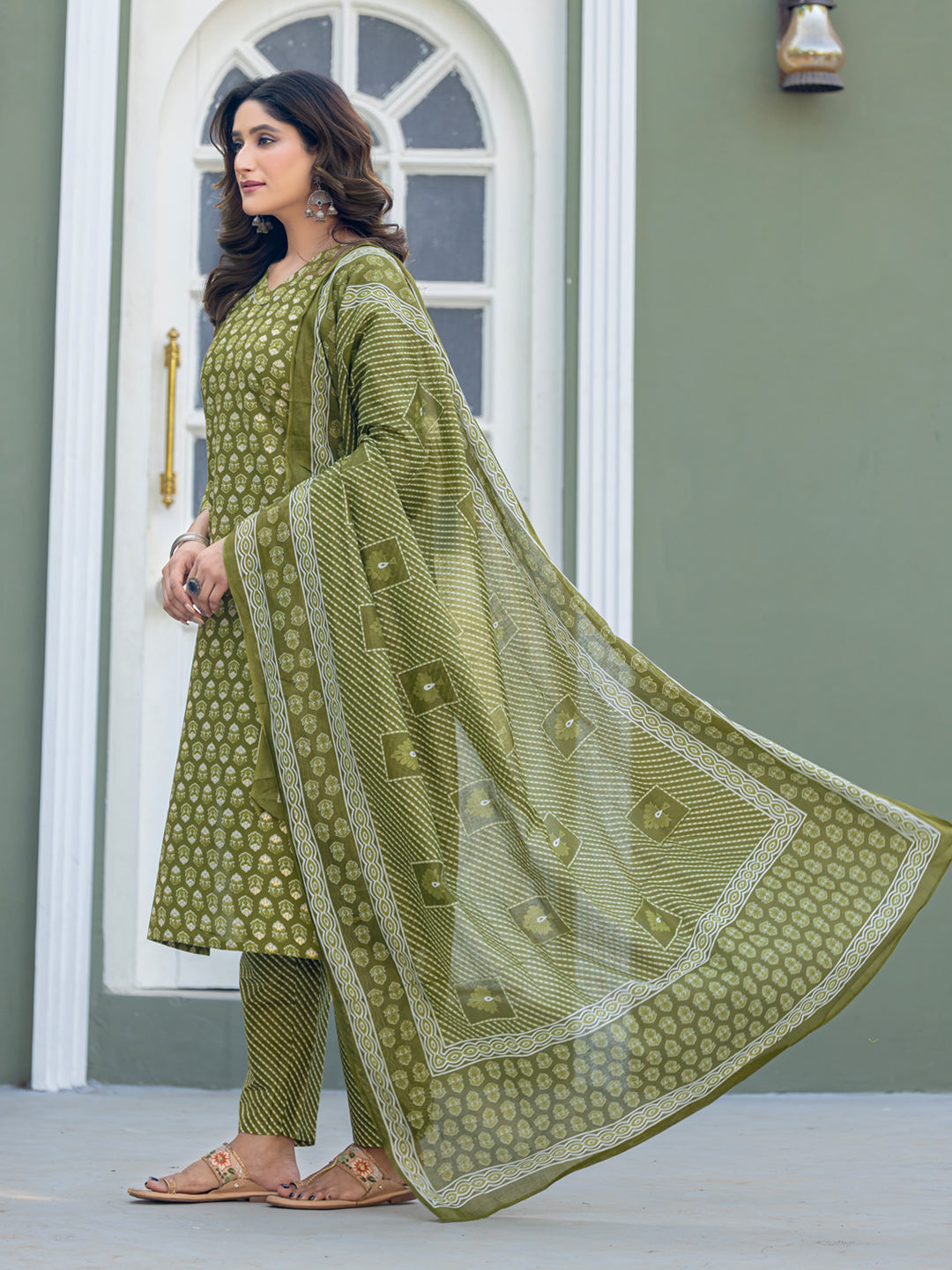 Mehndi Pure Soft Cotton Blend Print Salwar Suit 