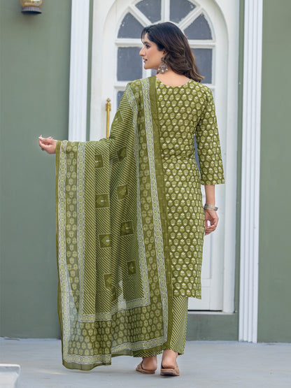 Mehndi Pure Soft Cotton Blend Print Salwar Suit 
