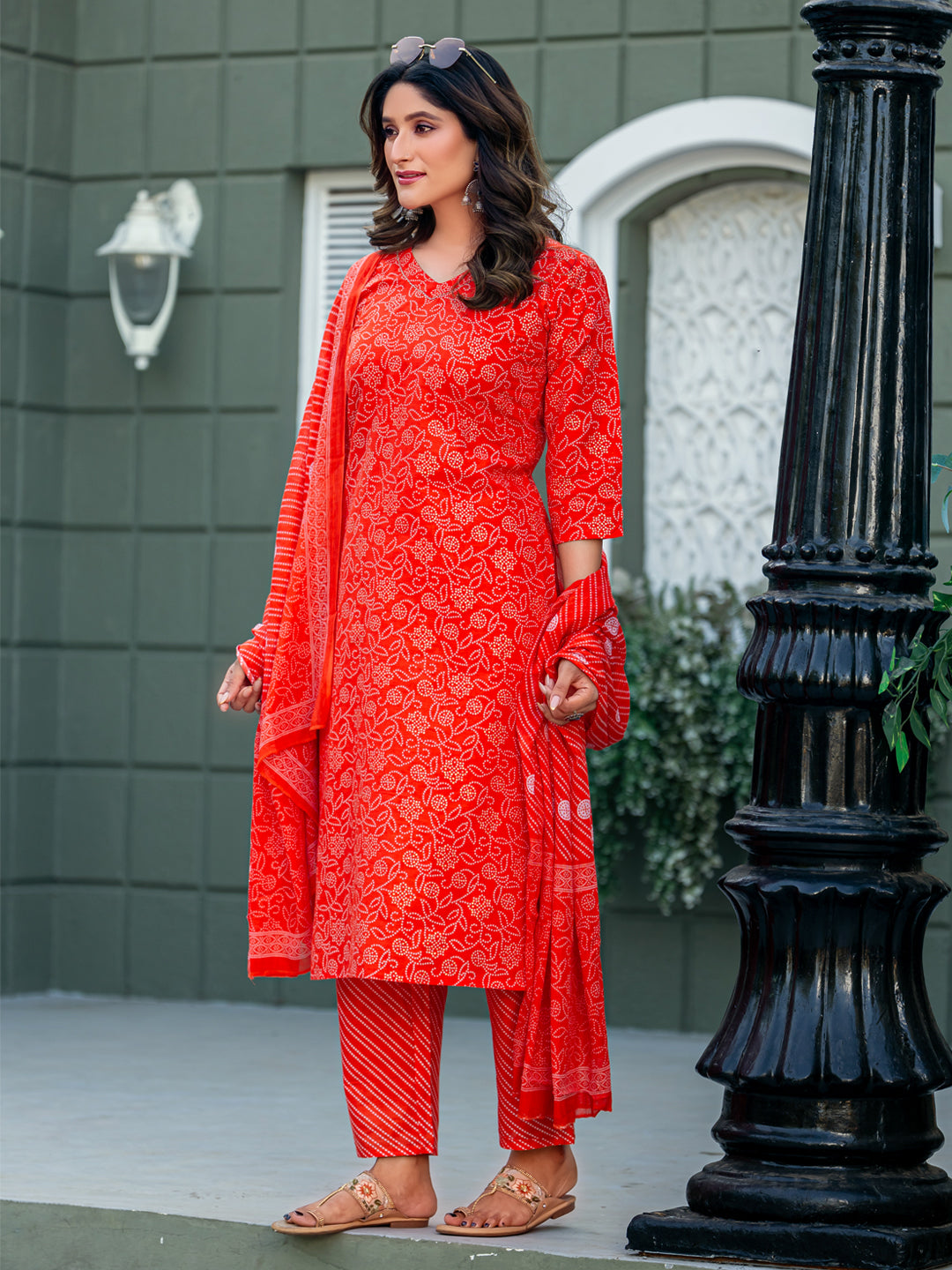Orange Pure Soft Cotton Blend Print Salwar Suit 