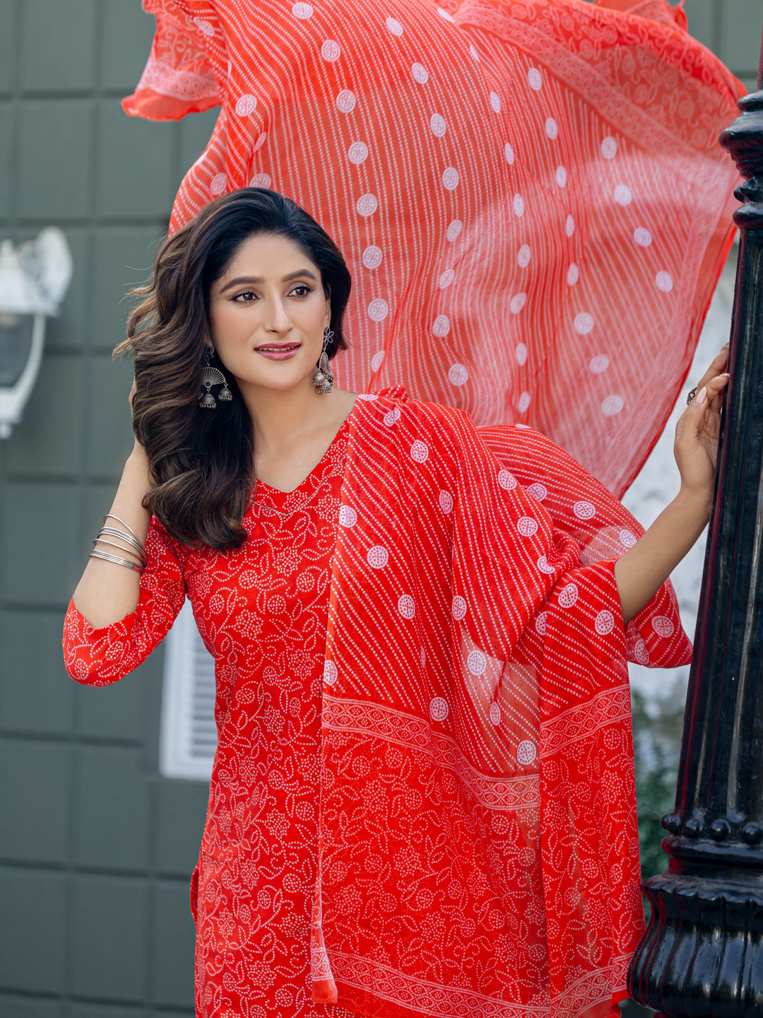 Orange Pure Soft Cotton Blend Print Salwar Suit ##color## Salwar Suit. with premium fabric and embroidery