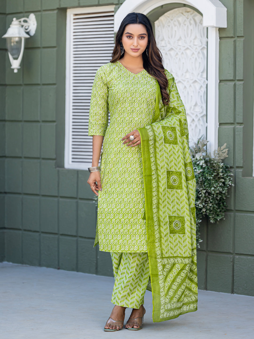 Parrot Pure Soft Cotton Blend Print Salwar Suit 
