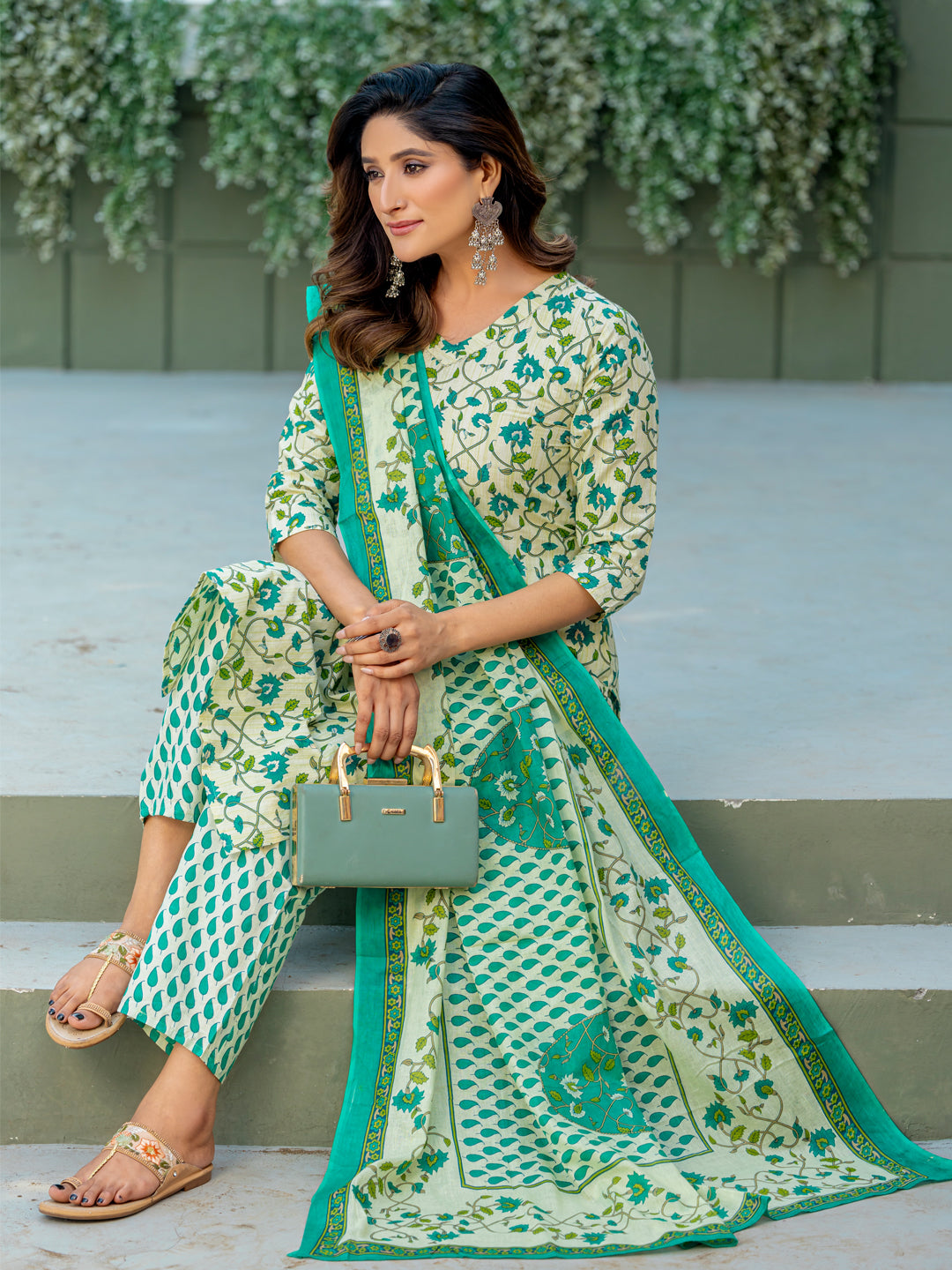 Pista Pure Soft Cotton Blend Print Salwar Suit ##color## Salwar Suit. with premium fabric and embroidery