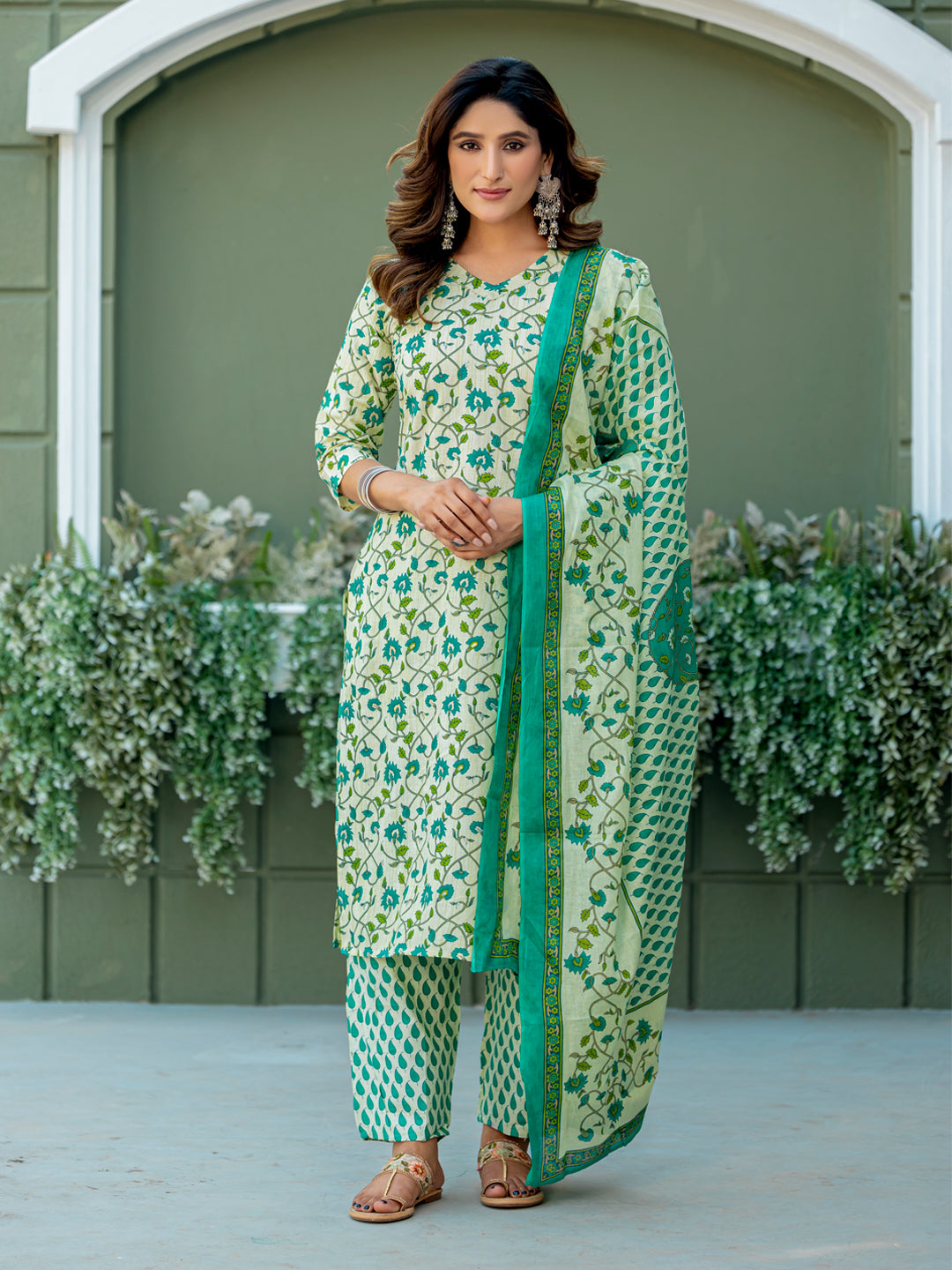 Pista Pure Soft Cotton Blend Print Salwar Suit ##color## Salwar Suit. with premium fabric and embroidery