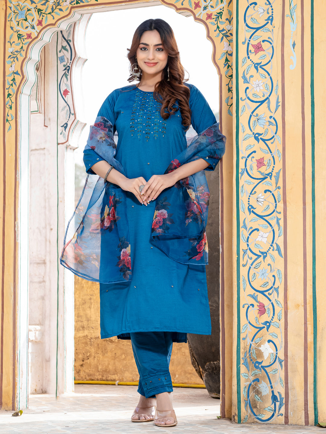 Morpich Pure Soft Silk With Hand Work Salwar Suit ##color## Salwar Suit. with premium fabric and embroidery