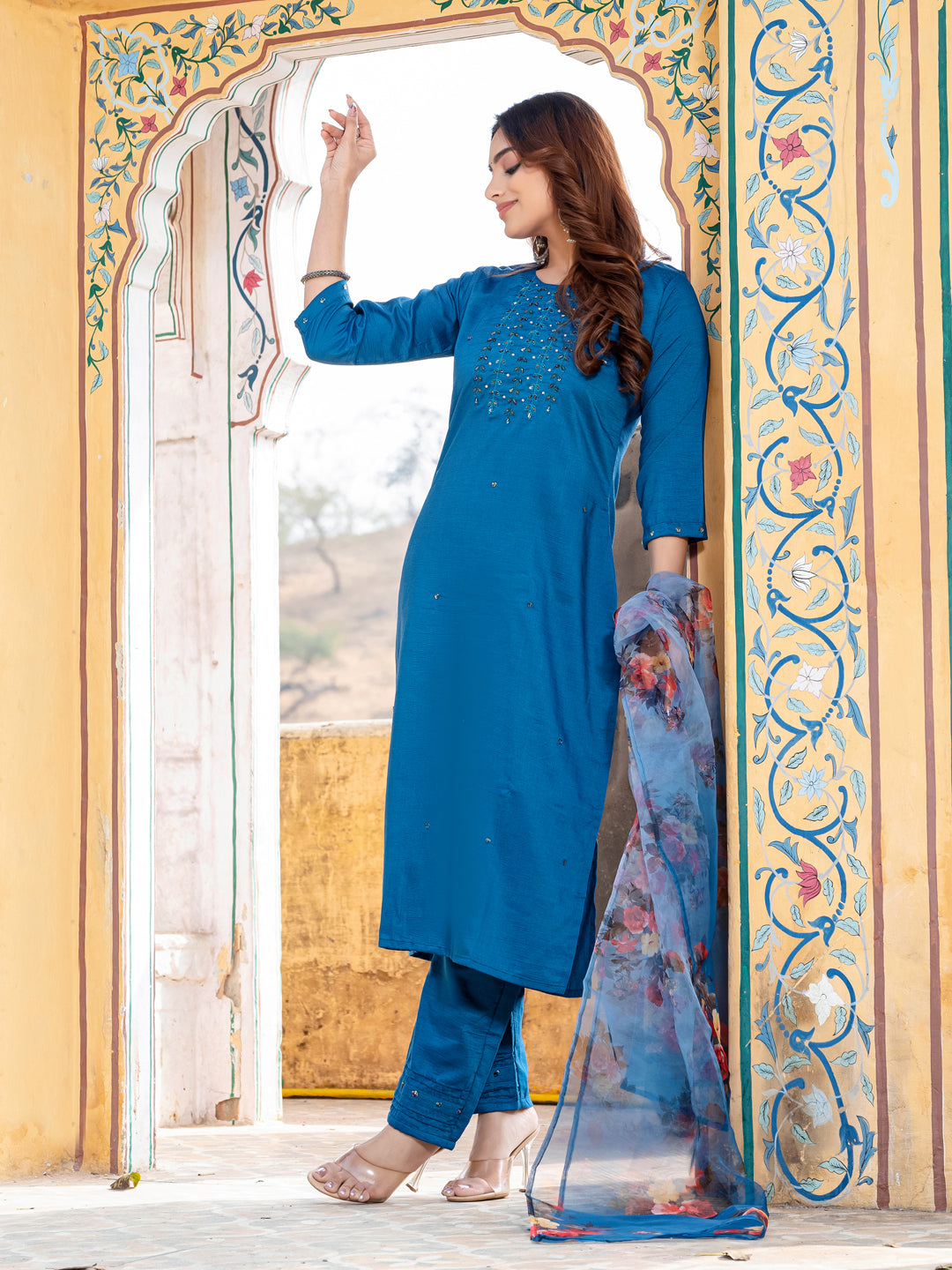 Morpich Pure Soft Silk With Hand Work Salwar Suit ##color## Salwar Suit. with premium fabric and embroidery