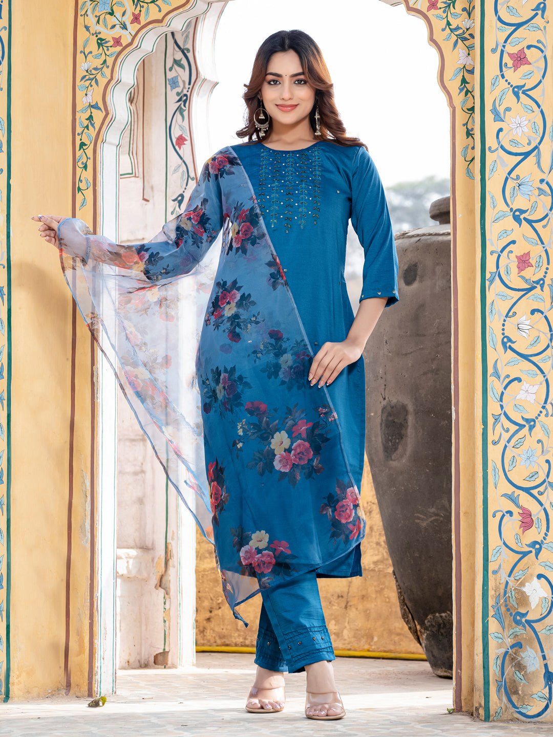 Morpich Pure Soft Silk With Hand Work Salwar Suit ##color## Salwar Suit. with premium fabric and embroidery
