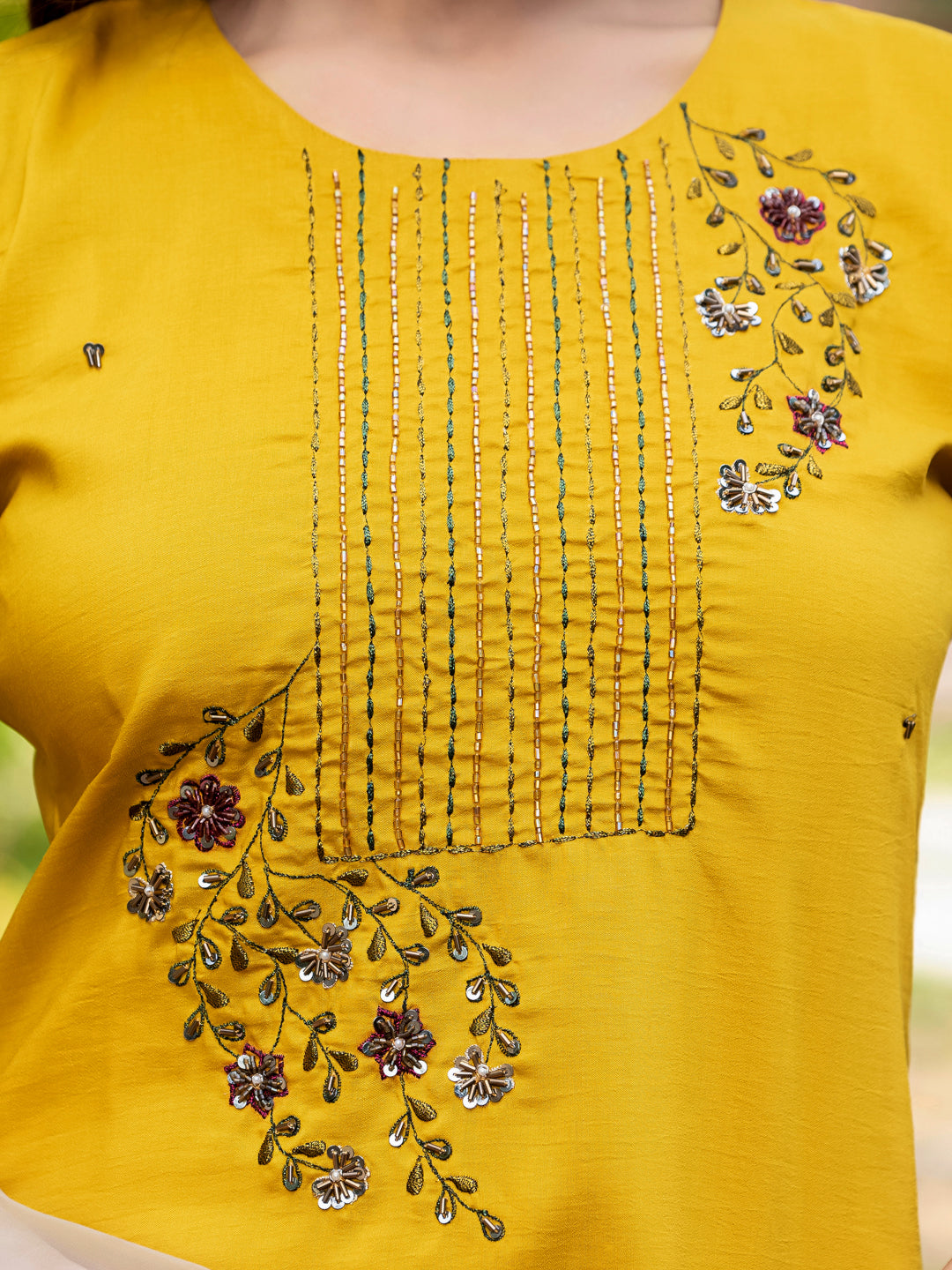 Yellow Pure Soft Silk With Hand Work Salwar Suit 