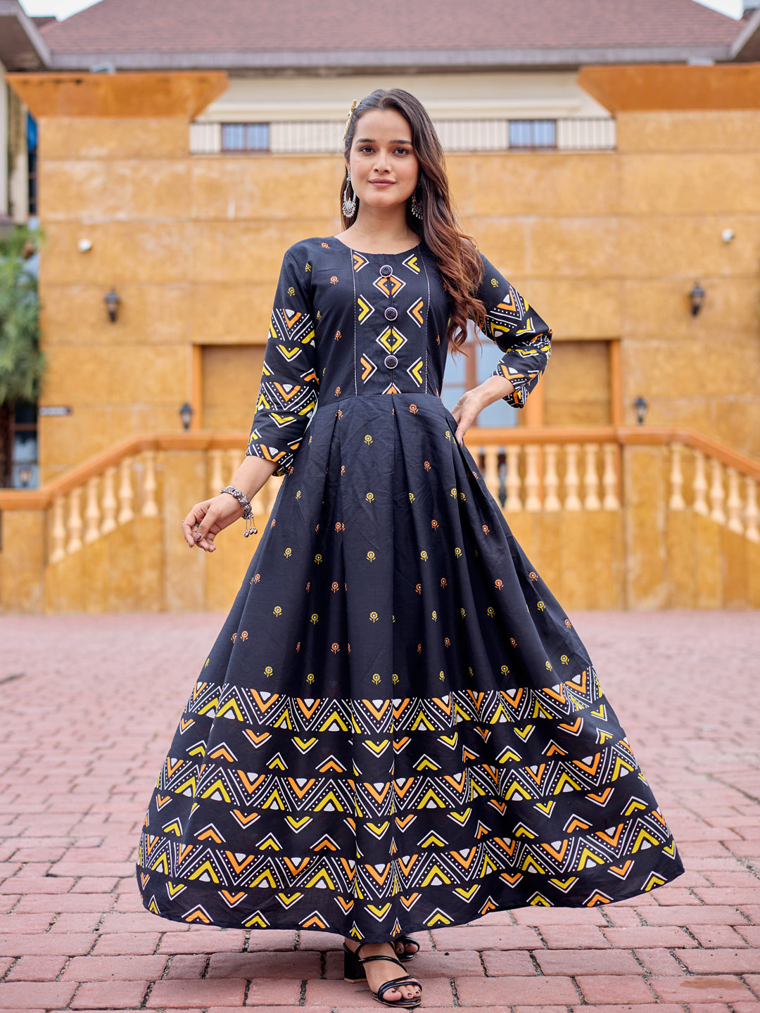 Black Pure Soft Rayon Print With Embroidery Work Kurti 