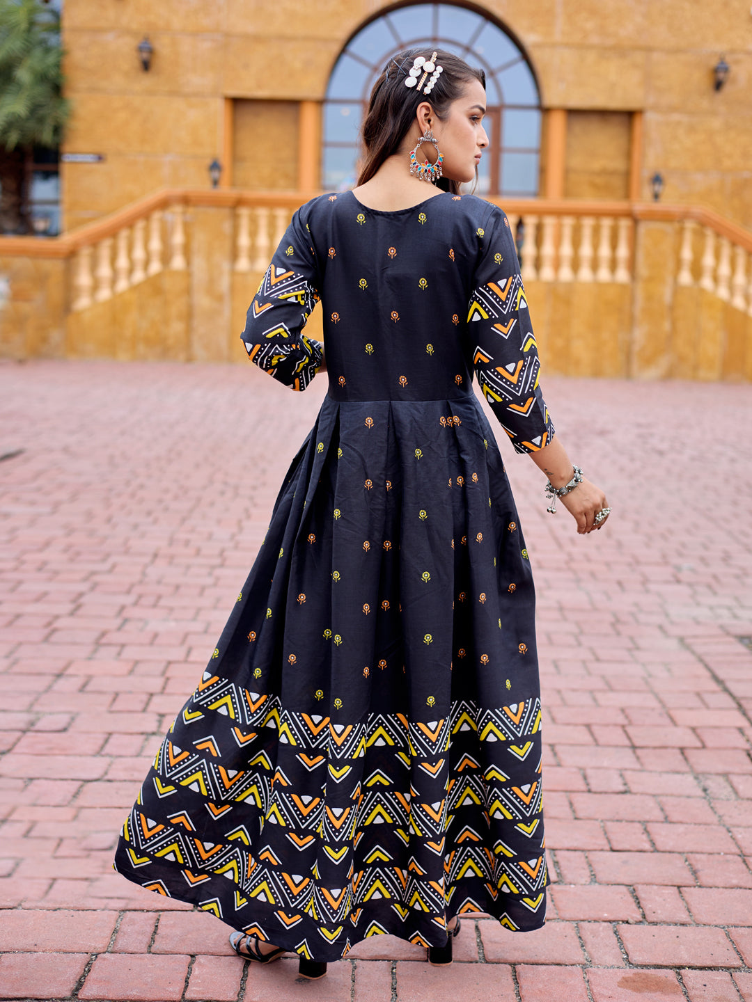 Black Pure Soft Rayon Print With Embroidery Work Kurti ##color##  with premium fabric and embroidery