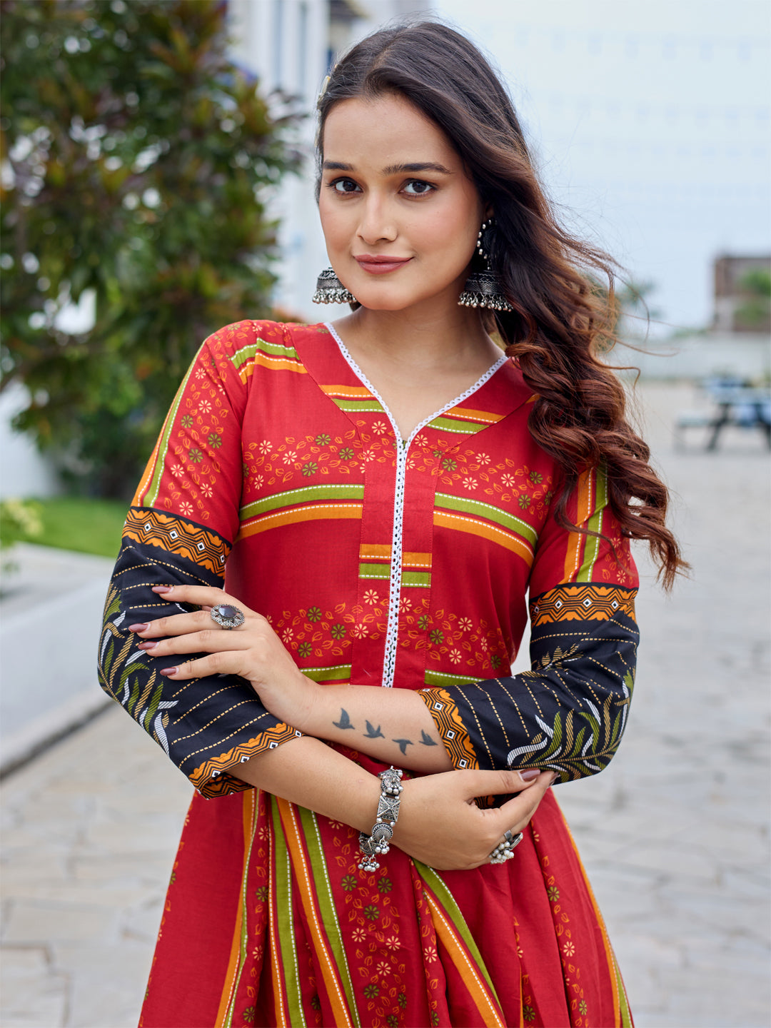 Maroon Pure Soft Rayon Print With Embroidery Work Kurti 