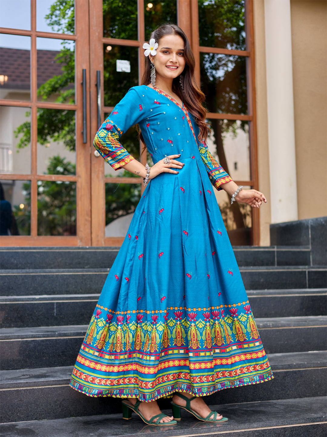 Morpich Pure Soft Rayon Print With Embroidery Work Kurti 