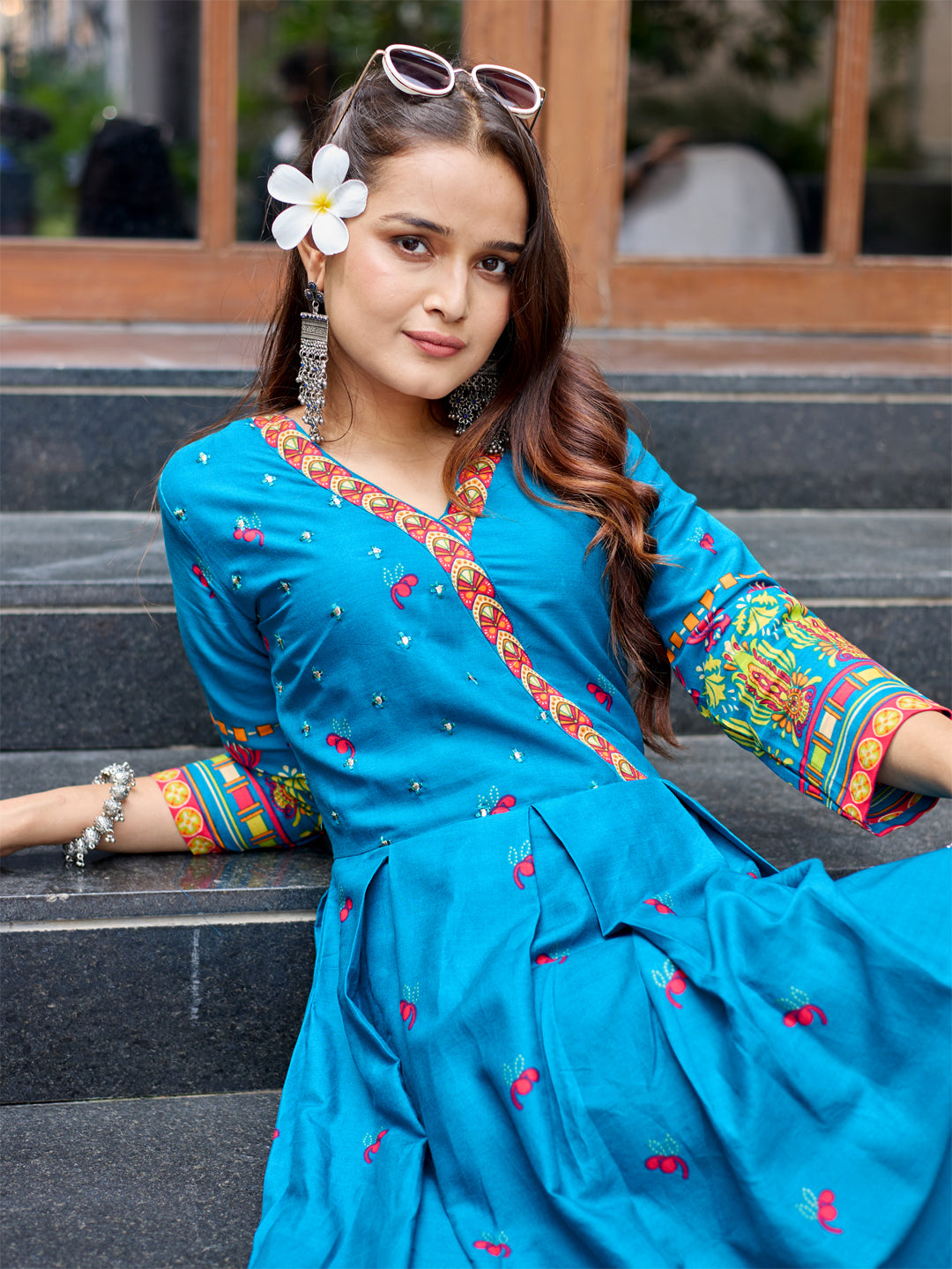 Morpich Pure Soft Rayon Print With Embroidery Work Kurti ##color##  with premium fabric and embroidery