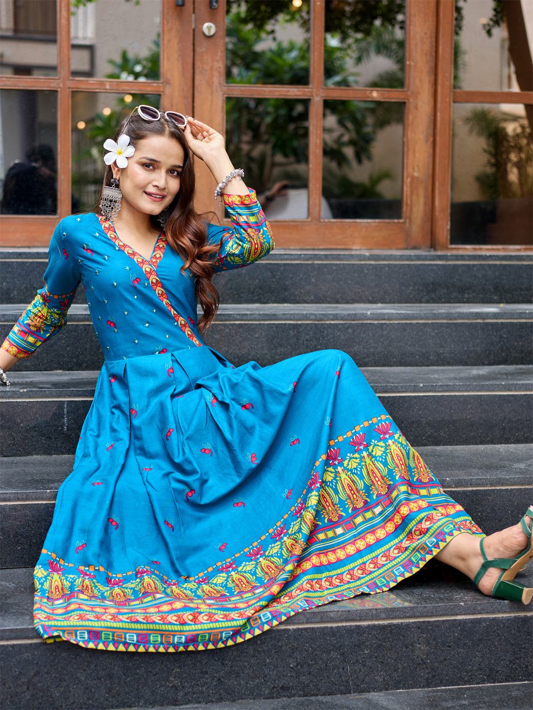 Morpich Pure Soft Rayon Print With Embroidery Work Kurti 