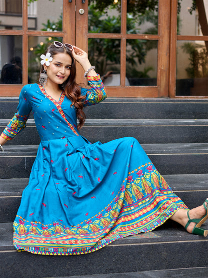 Morpich Pure Soft Rayon Print With Embroidery Work Kurti 