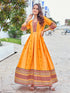 Orange Pure Soft Rayon Print With Embroidery Work Kurti 