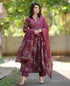 Maroon Pure Soft Reyon Cotton Blend Print Salwar Suit 