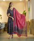 Navy Blue Pure Soft Reyon Cotton Blend Print Salwar Suit 