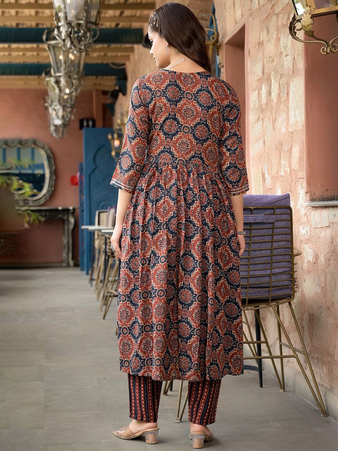Maroon Pure Soft Reyon Cotton Blend Print Salwar Suit 