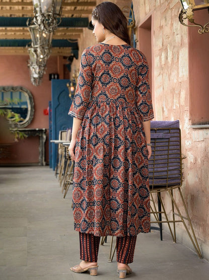 Maroon Pure Soft Reyon Cotton Blend Print Salwar Suit 