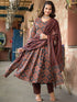 Maroon Pure Soft Reyon Cotton Blend Print Salwar Suit 