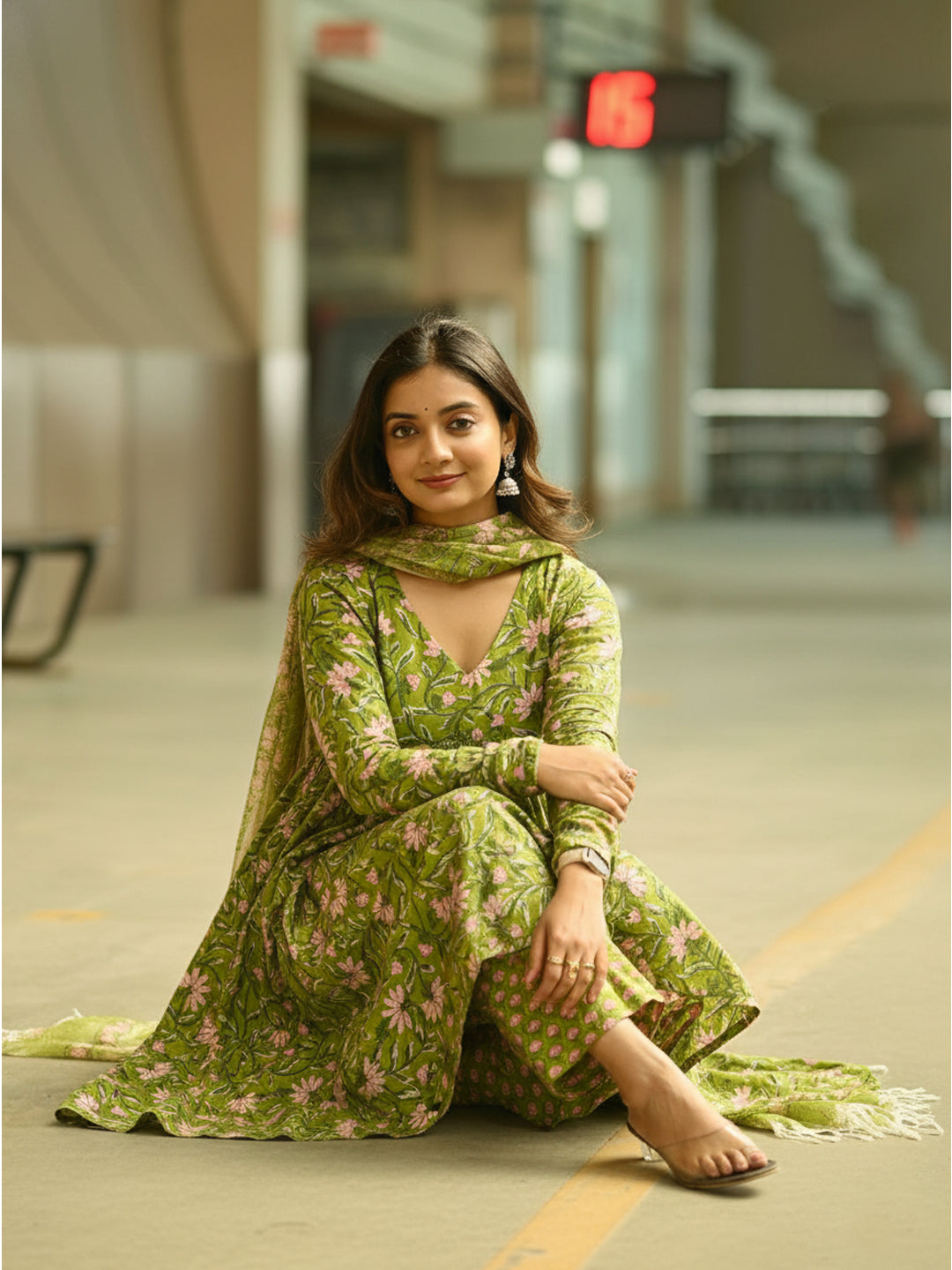 Parrot Pure Soft Reyon Cotton Blend Print Salwar Suit ##color## Salwar Suit. with premium fabric and embroidery