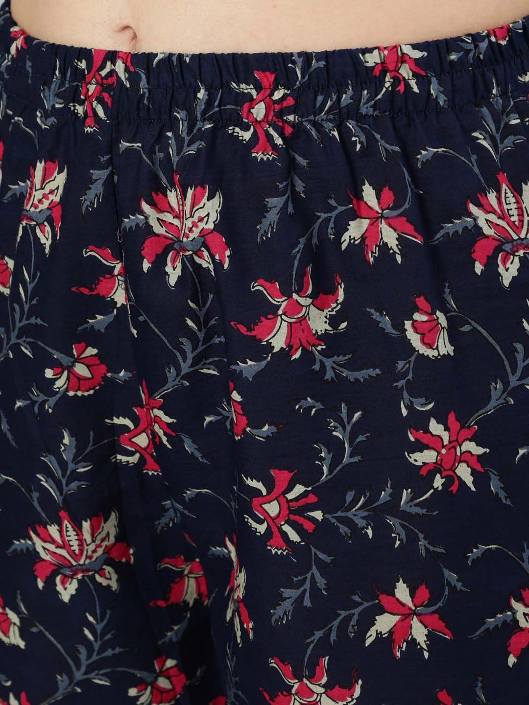 NavyBlue Pure Soft Reyon Cotton Blend Print Salwar Suit 