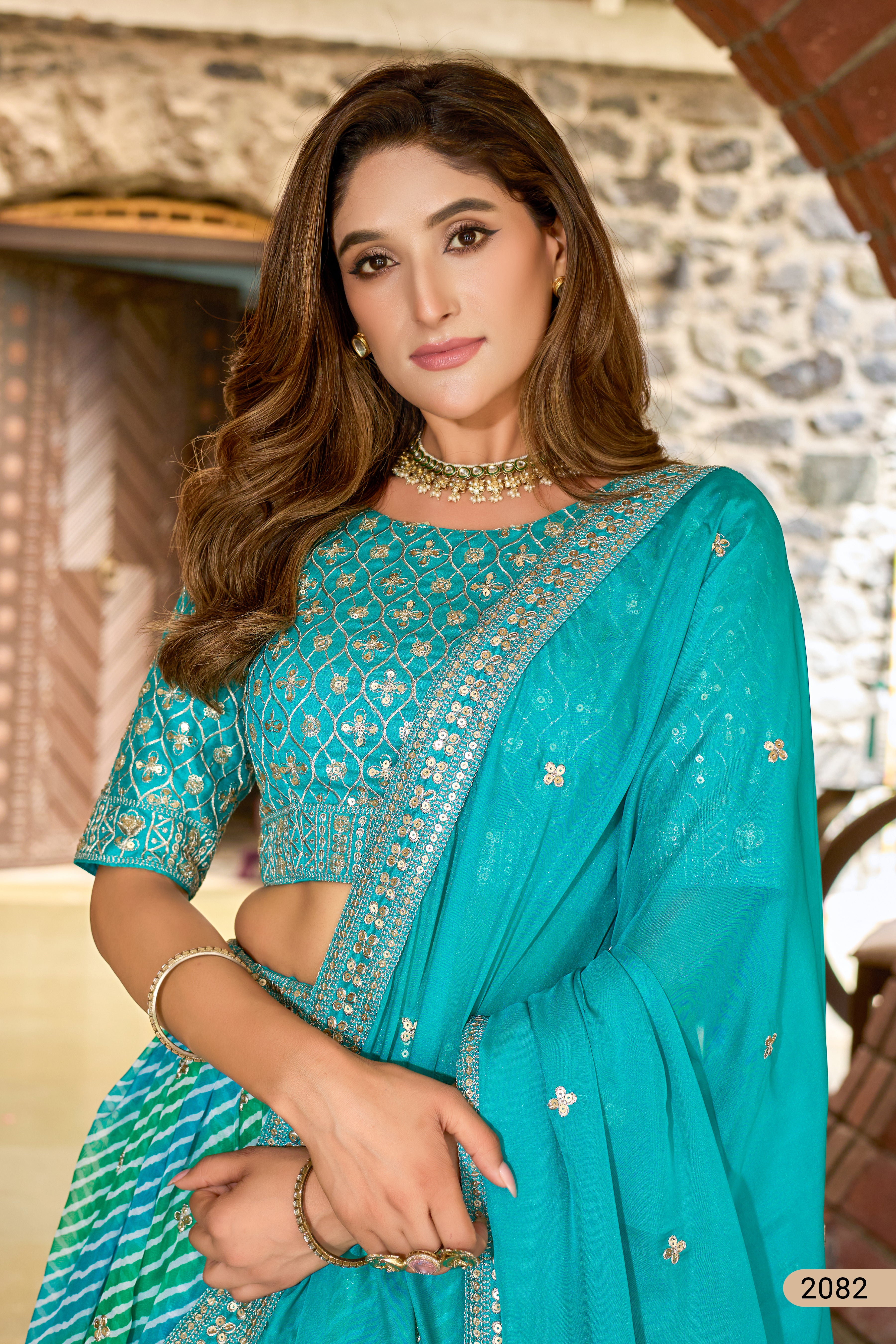 Sky Blue Pure Soft Art Silk Heavy Embroidery Work Bridal Lehenga ##color## Bridal Lehenga with premium fabric and embroidery