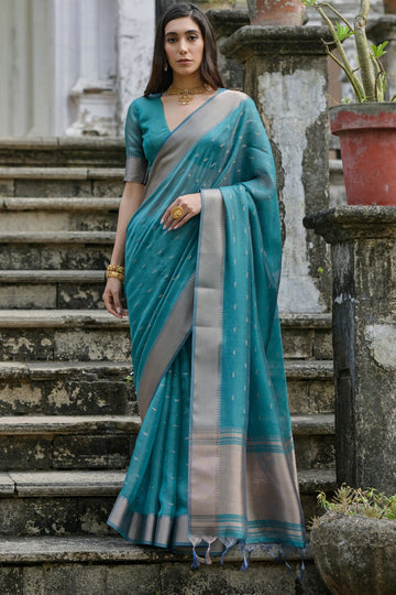 Admiral Blue Pure Soft Kalyani Silk Saree