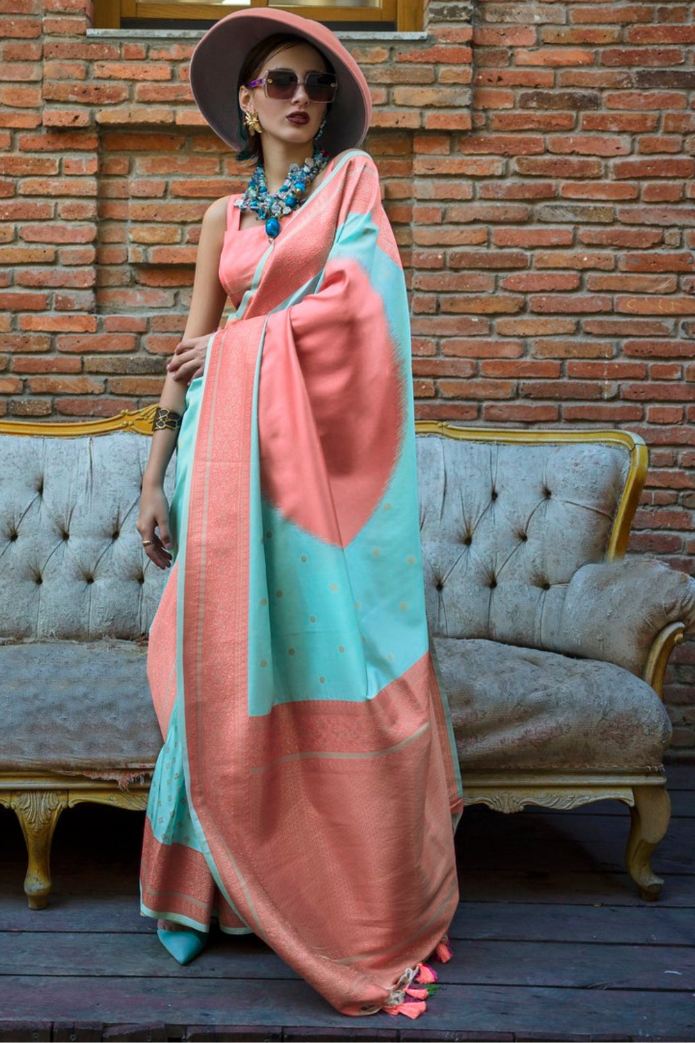 Blue Pure Soft Banarasi Handloom Banarasi Saree 