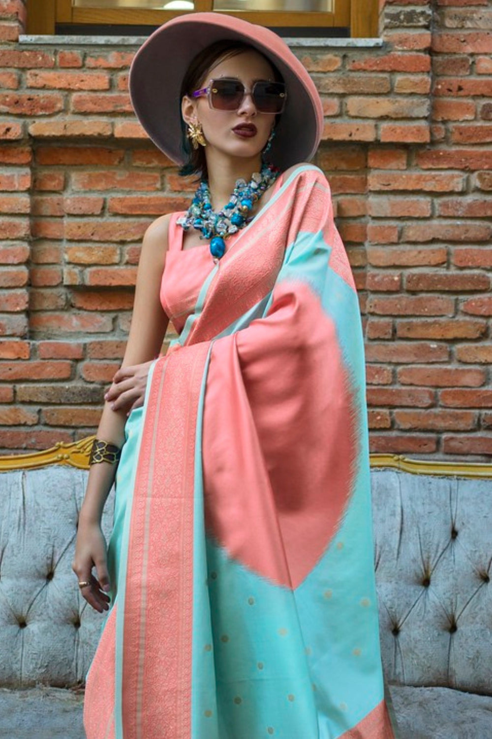 Blue Pure Soft Banarasi Handloom Banarasi Saree 