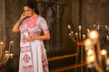 Festive white chaniya choli outfit

